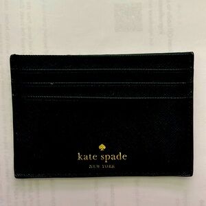 Kate Spade Black glitter sparkly card wallet